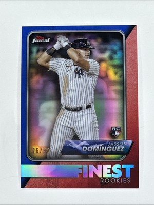2024 Topps Finest - Finest Rookies Blue Refractor #FRD-1 Jasson Dominguez /99
