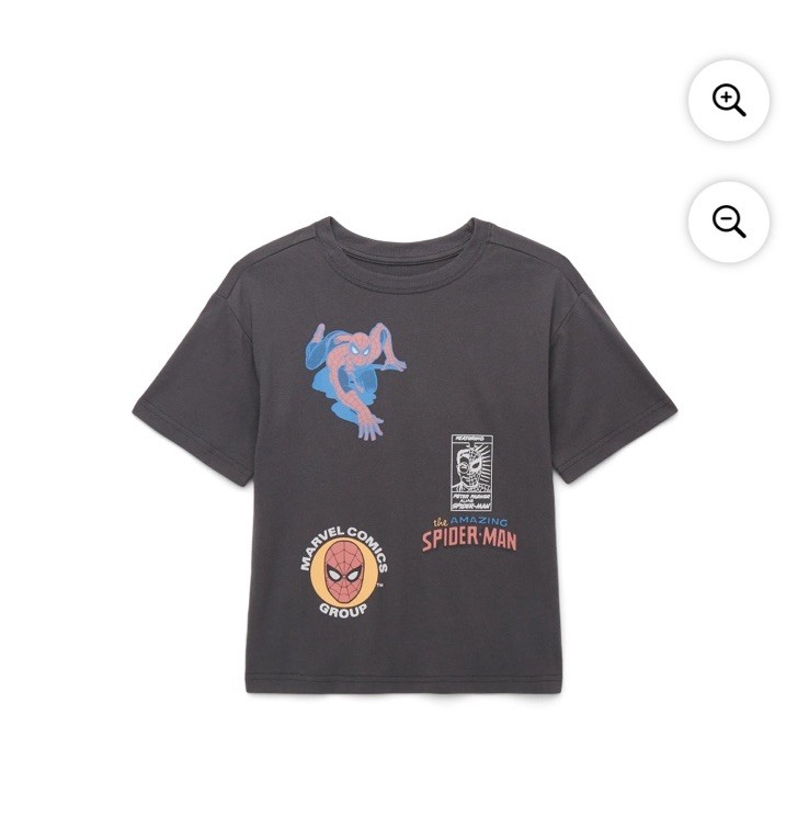 Spider-Man Boys' Gray Size Medium 8 Front Back Graphic Short Sleeves T Shirt