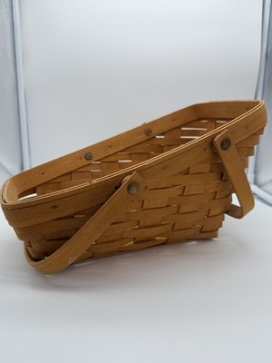 Vintage 2000 Longaberger Vegetable Harvest Basket & Double Swing Handles Signed