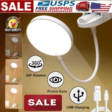 Flexible Rechargeable LED Book Light With 3 Light Modes Easy Clip Reading Lamp💡