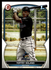 2023 Topps Bowman Yoffry Solano #BP-72 Miami Marlins Prospects MLB Baseball