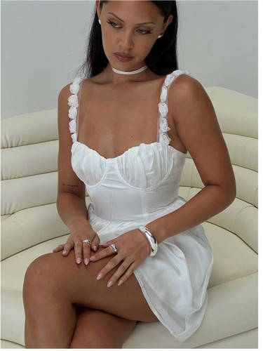 Princess Polly White Slip Dress with Rose detailing - New With Tags!