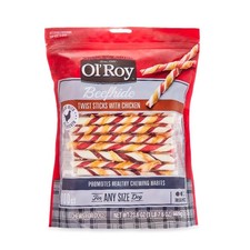 Rawhide Chicken Sticks, Dog Treats, Beefhide Twists Chicken Flavor 23.6 oz, 5