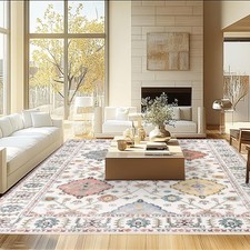 Washable boho carpet 200x300 cm oriental vintage design short pile living room