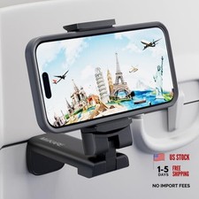 Airplane Travel Essentials Phone Holder, Universal Handsfree Phone Mount Black