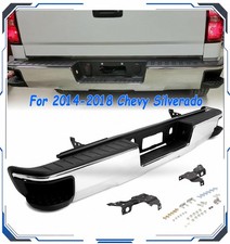 For 2014-2018 Chevy Silverado Gmc Sierra 1500 Chrome Rear Bumper W Conner Steps For 2014-2018 Chevy Silverado Gmc Sierra 1500 Chrome Rear Bumper W Conner Steps