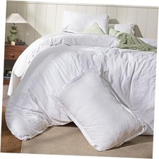 100 Cotton Waffle Weave Duvet Cover Set - Pre Queen Bright White Big Box