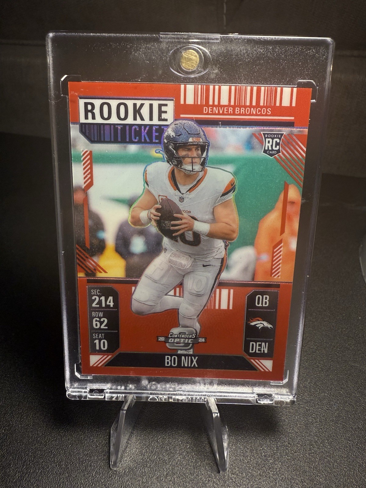 2024 Panini Contenders Optic - Rookie Ticket Bo Nix #62 Red Prizm /199 (RC)