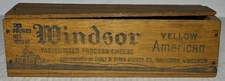 Vintage Windsor Cheese Wooden Box Pauly & Pauly Wisconsin Dairy Advertising