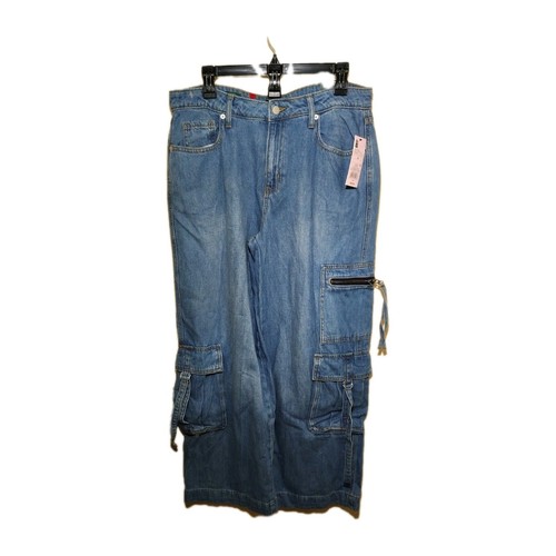 Wild Fable Mid-Rise Baggy Cargo Women's Jeans Size 10 Blue Denim