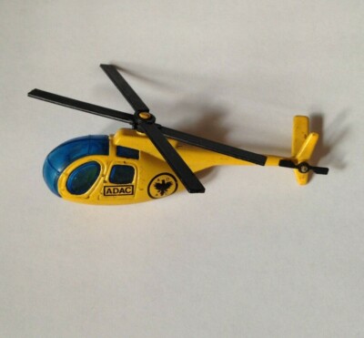  ADAC Toy Yellow Helicopter Die Cast Vintage 