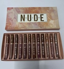 New NUDE 12 Lip Gloss Huda Bonjour Multi Color 12pc Set Long Lasting MATTE