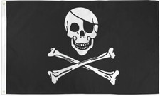 Pirate Flag 4x6ft Jolly Roger Pirate Flag Skull and Crossbones 100D