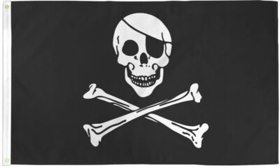 Pirate Flag 4x6ft Jolly Roger Pirate Flag Skull and Crossbones 100D