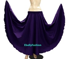 Bluish Purple Cotton 360 Full Circle Long Skirt Belly Dancing Clothing Costum