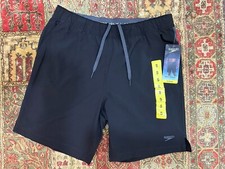 Speedo  Men  s Tech Volley Swim Shorts Black  Gray, Size Small 30 /32 