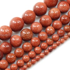 Goldstone Smooth Round Loose Beads 15" Gold Stone 4mm 6mm 8mm 10mm 12mm 14mm