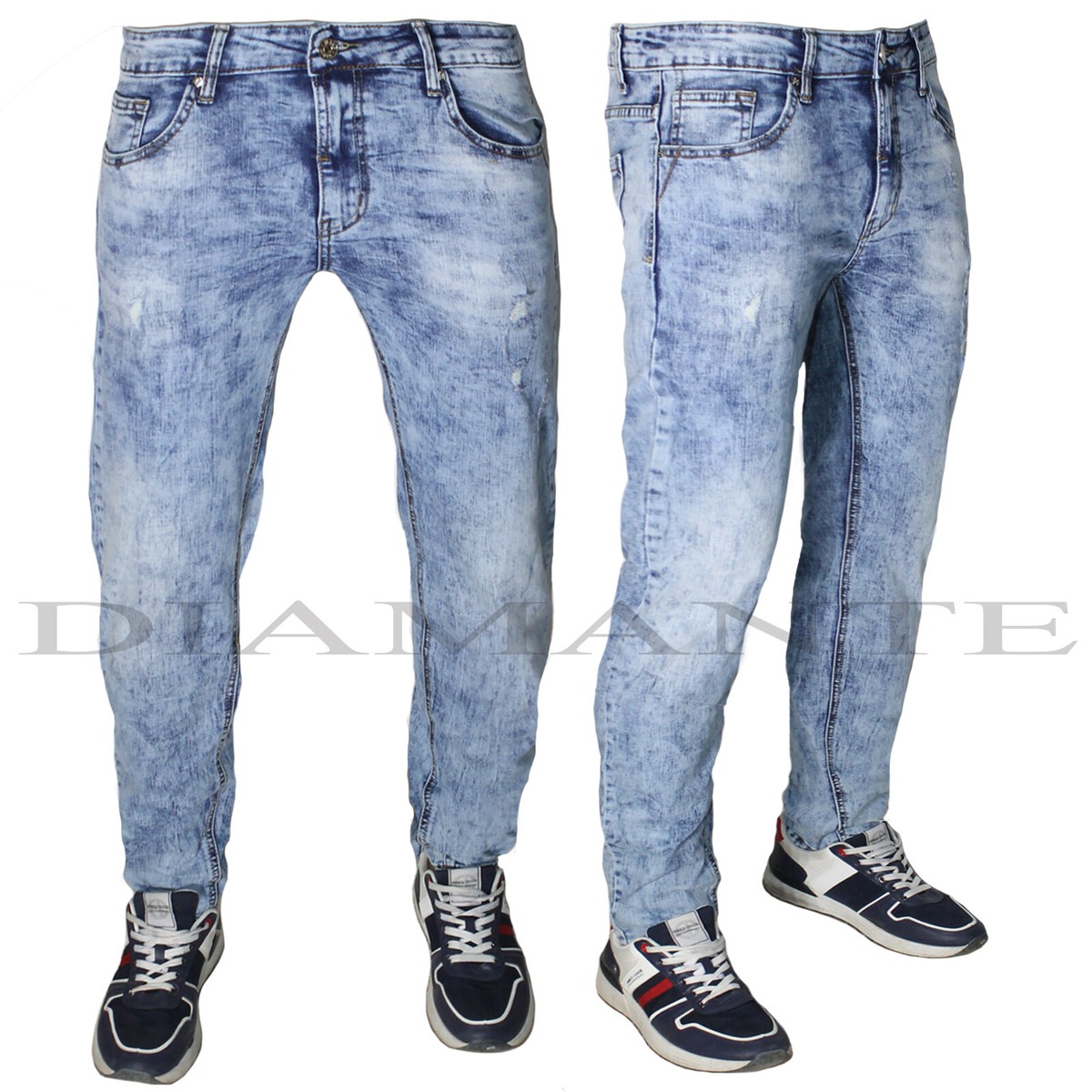 Jeans Uomo Slim Fit Elasticizzati Blu – 5 Tasche, Denim Comodo, Vita Media