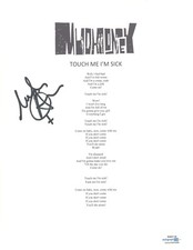 Mark Arm Signed Autographed Mudhoney Touch Me I'm Sick Song Lyric Sheet ACOA COA