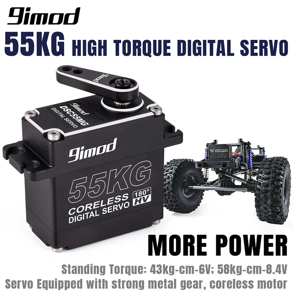 9imod 55kg Waterproof Magnetic Sensor Metal Digital Servo for 1/8 1/10 RC Cars - Image 2 of 4