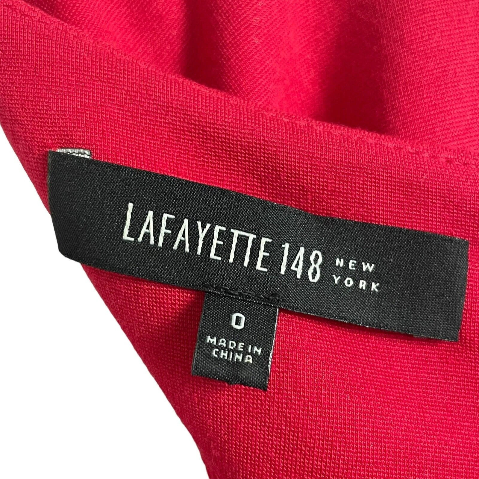 VALENTINO Abito Pintuck manica a 3 4 Lafayette 148 rosso New York taglia 0 ponte collo a V Ca