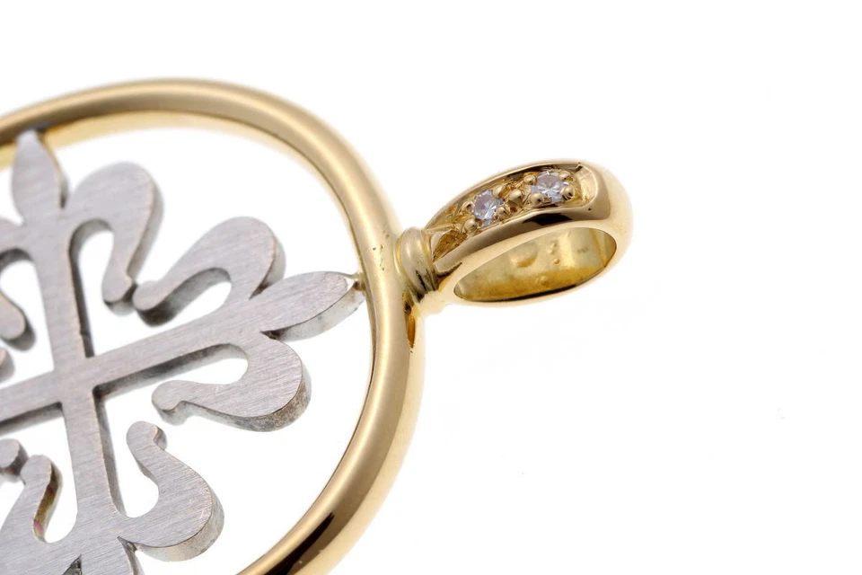 Patek Philippe Calatrava Diamante Oro Amarillo Blanco 18k Colgante Dije Hombres Mujeres Foto 4 de 4