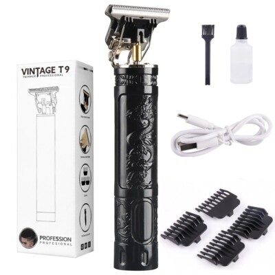 Tondeuse à Cheveux Électrique Vintage Aste T9 Pour Hommes - 3-4 Buses, Coupe Réglable, Batterie 30 Min