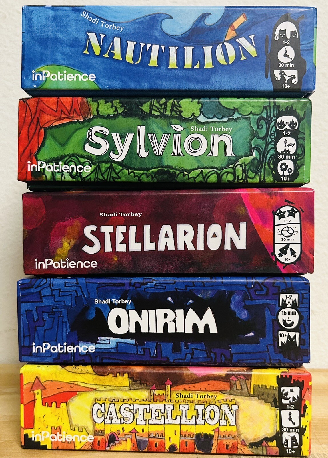 Lot of 5 Oniverse Games Castellion, Sylvion, Nautillion, Onirim