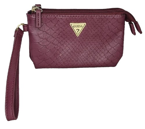 Mini Pochette GUESS ELSA En Simili Cuir Vin - Taille Small - Neuf Avec étiquettes