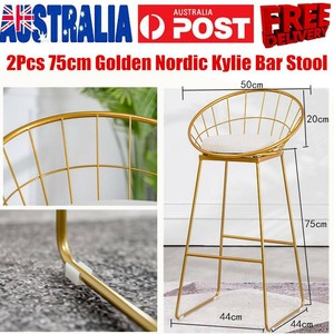 Nordic Kylie Bar Stool Padded High Stools Home Coffee Dinning Chair Wrought Iron Ebay