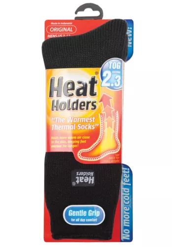 Mens Original Thermal Heat Holder Socks size 6-11 Uk, 39-45 Eur, Black