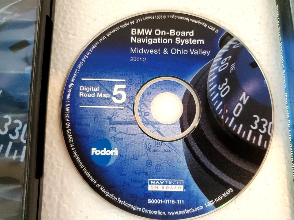 1997 - 2003 OEM BMW Navigation GPS CD #5 Midwest / Ohio US Map # S0001-0115-111 - Image 2 of 3