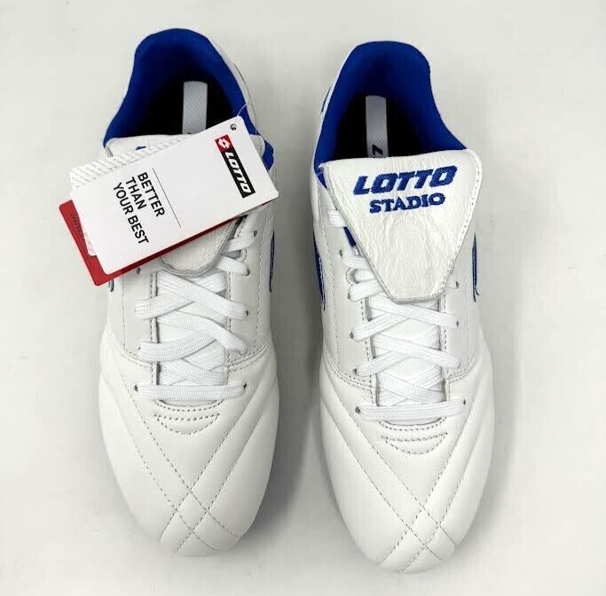 LOTTO 'STADIO 200 III FG ' BIANCO BLU PACIFICO' TACCHETTI CALCIO UNISEX TAGLIA 7 5'
