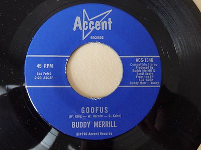 Buddy Merrill Goofus / Music Accent 13460 NM Dj comment card