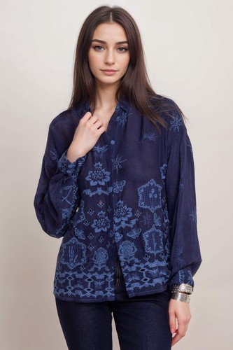 Camicia Johnny Was Firefly Glow Slim Audrey con bottoni C18824 * - Foto 12 di 22