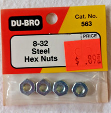 DU-BRO CAT. NO. 563~NIP~ 8-32 Steel Hex Nu