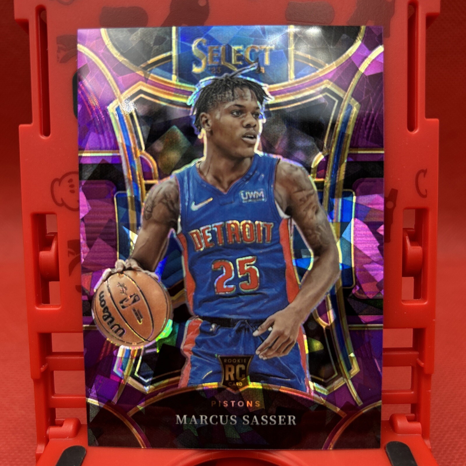 2023-24 Select Marcus Sasser Rookie RC Mezzanine Purple Cracked Ice Prizm 66/99