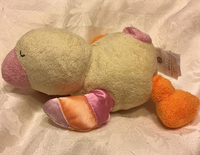Kids Preferred Duck Plush Baby Rattle Lovey Yellow Pink Stuffed Animal Soft Toy - Image 2 of 4