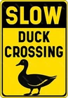 Slow duck Crossing Vintage Metal Signs Funny Aluminum Sign Tin Sign for Home Off