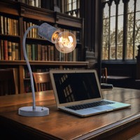 Tischleuchte Tischlampe Schreibtischleuchte Alu Silber Spot Beweglich H 59 Cm