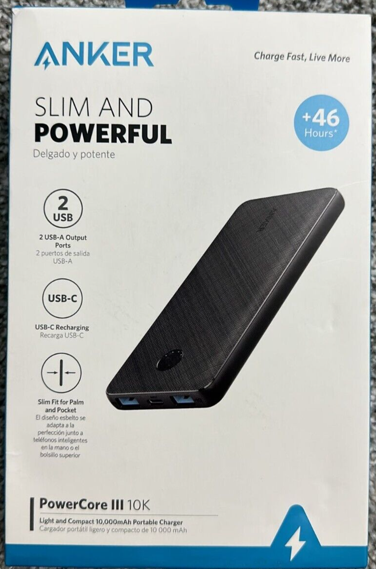 Anker PowerCore III 10K mAh 2 USBA & USBC Portable Battery Charger