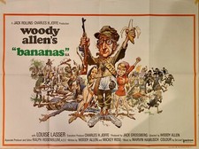 UK QUAD POSTER ORIGINAL - BANANAS [1971] Jack Davis Artwork - Woody Allen