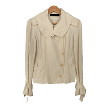 Donna Karan 100% Linen Jacket Cream Uk Size 12