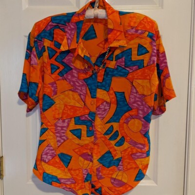 Notations Women's Colorful Geometric Shape Blouse Size 12