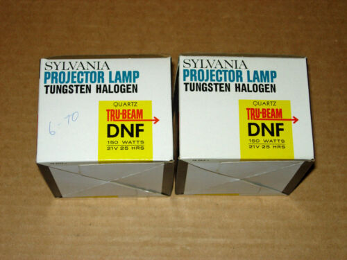TWO SYLVANIA DNF PROJECTOR BULBS NOS 150 WATTS 21V 25 HOURS TESTED OK - Afbeelding 1 van 6