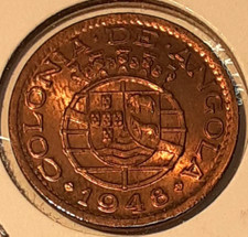 1948 Angola 20 centavos Brązowa moneta - ładna nieobiegowa - może mieć ton