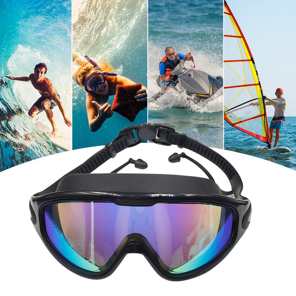 Bigframe AntiFog Swimming Glasses Elastic Unisex Swim Goggles for
