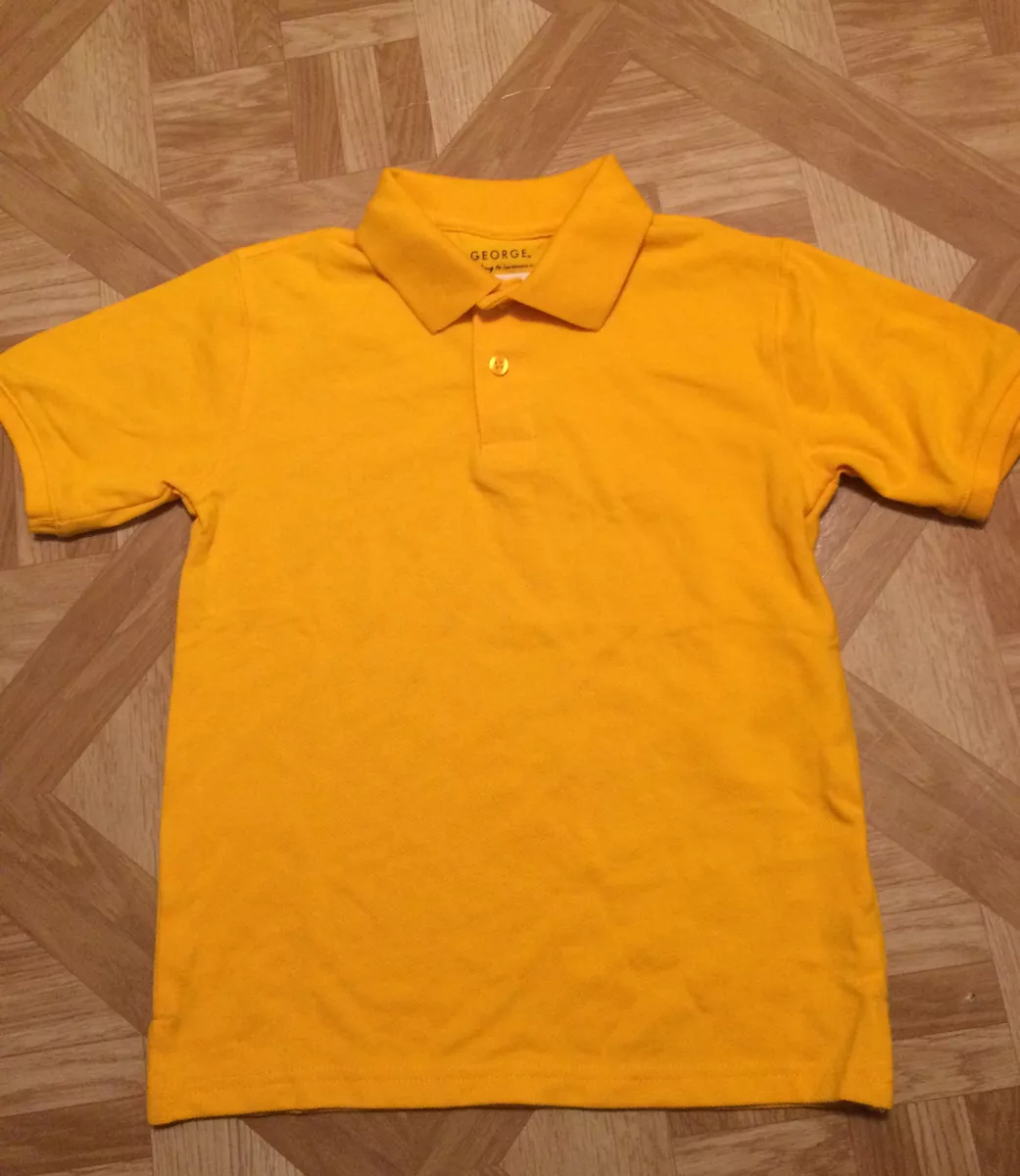 Yellow gold polo shirts cheap school