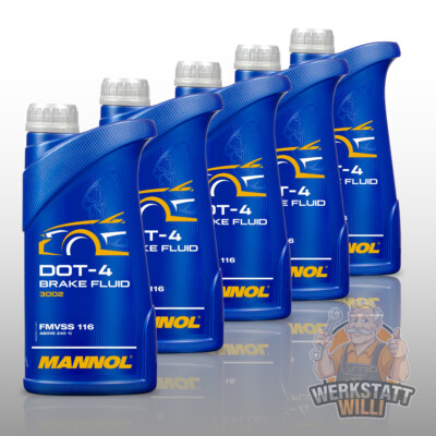5L LITER MANNOL BREMSFLÜSSIGKEIT DOT-4 BRAKE FLUID | 5x1L DOT 4