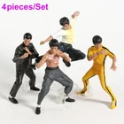 4pcs/set Bruce Lee Figures Miniature Figurine Bruce Lee Collection Toys Statues